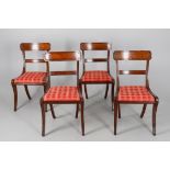 A set of four Regency mahogany dining chairs