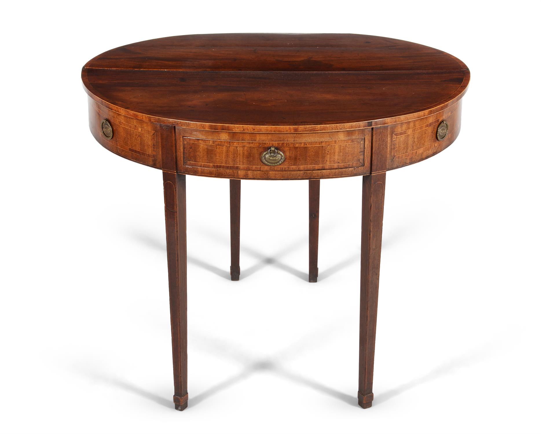 A George III mahogany demilune tea table - Image 2 of 3