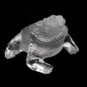 Lalique crystal "Gregoire" bullfrog paperweight