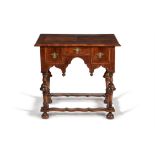 A William & Mary walnut and feather banded side table, circa 1690