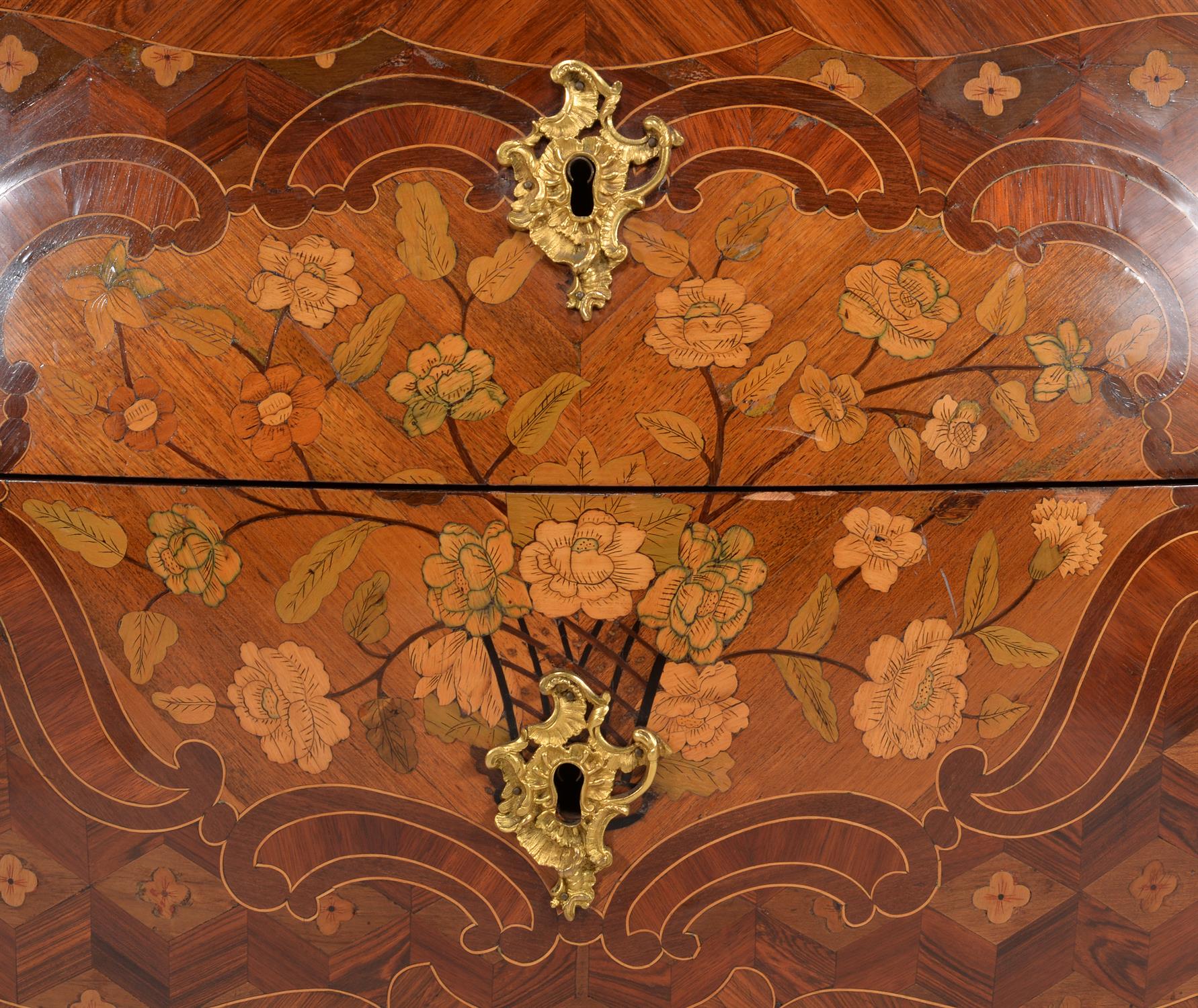 A Louis XV tulipwood, specimen marquetry and parquetry serpentine commode, stamped * A LAPIE - Image 2 of 9