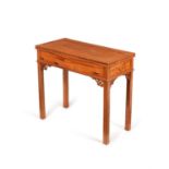 A Chinese Export hardwood folding tea table, last quarter 18th century