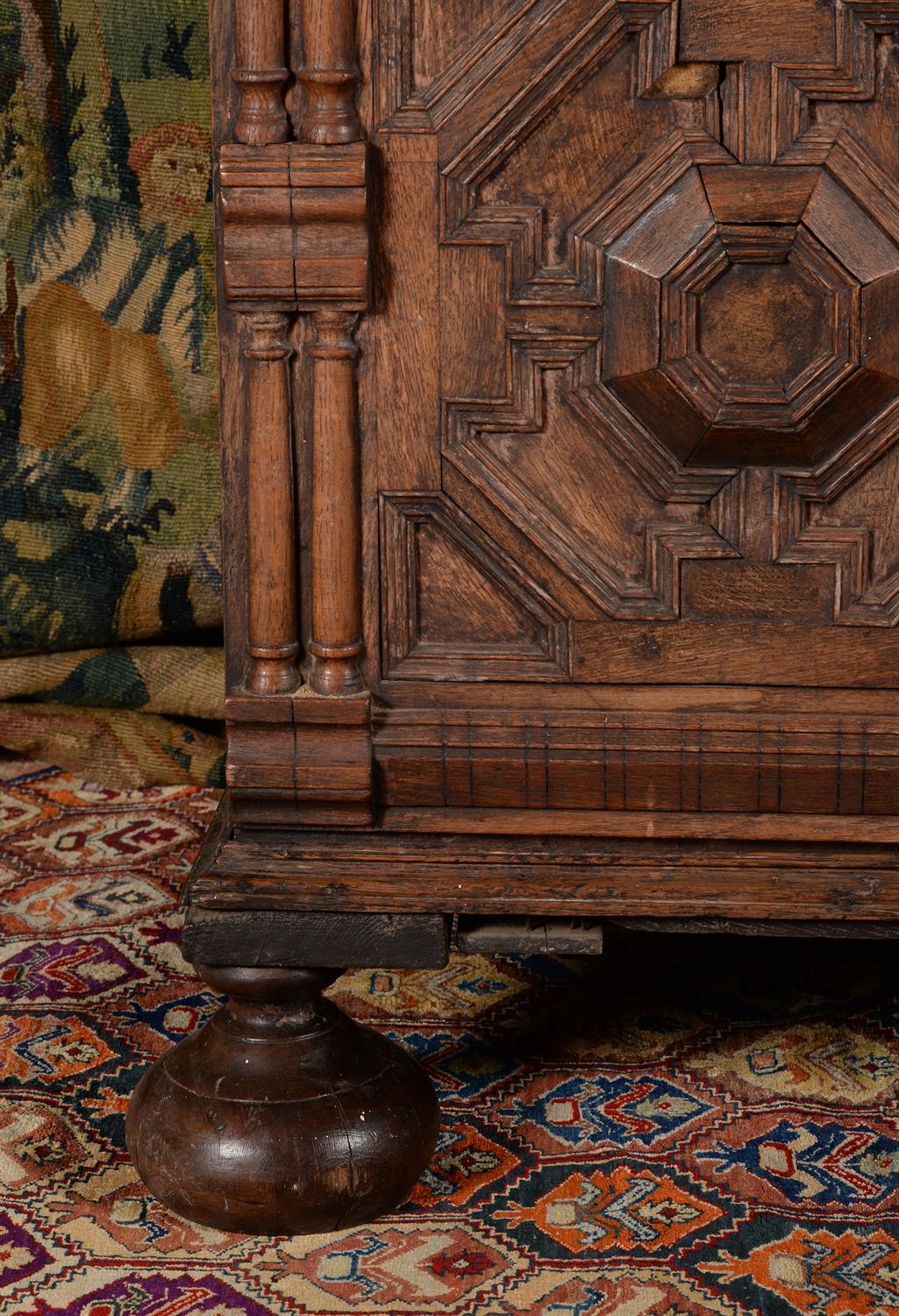 A Charles II oak and parquetry chest, circa 1680 - Image 4 of 5