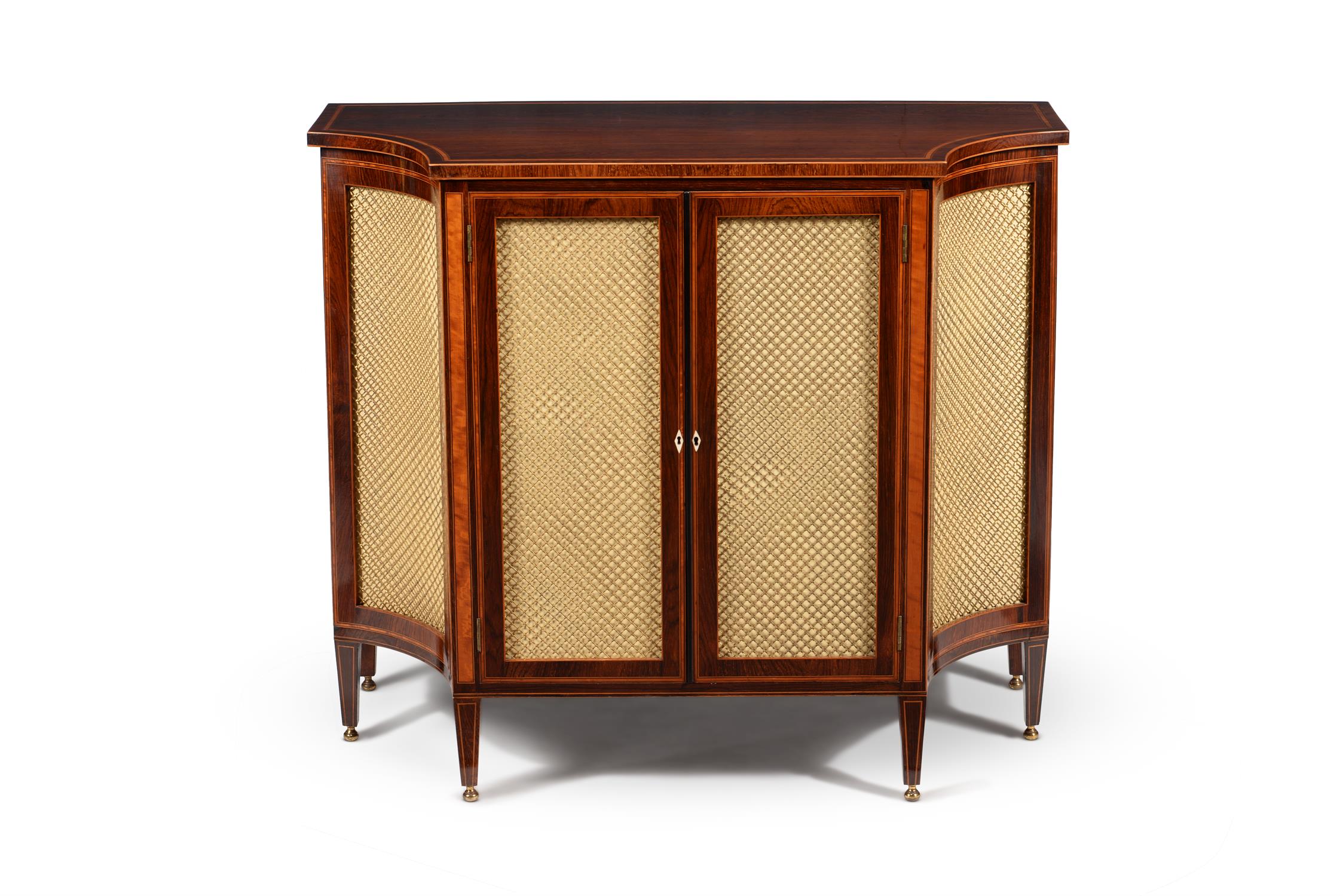 Y A George III rosewood and satinwood crossbanded side cabinet - Image 2 of 5