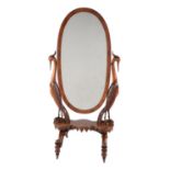 A Victorian mahogany cheval mirror