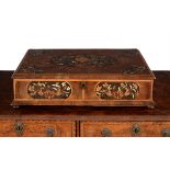 A William & Mary walnut oyster veneered and marquetry inlaid lace box, circa 1690