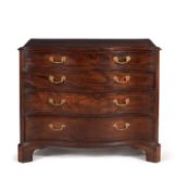 A George III mahogany serpentine fronted chest of drawers, circa 1765