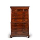 A George III mahogany chest on chest, circa 1780