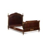 A Directoire mahogany and gilt brass mounted bed frame