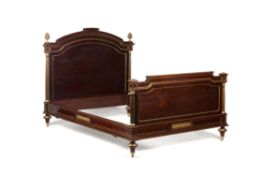 A Directoire mahogany and gilt brass mounted bed frame