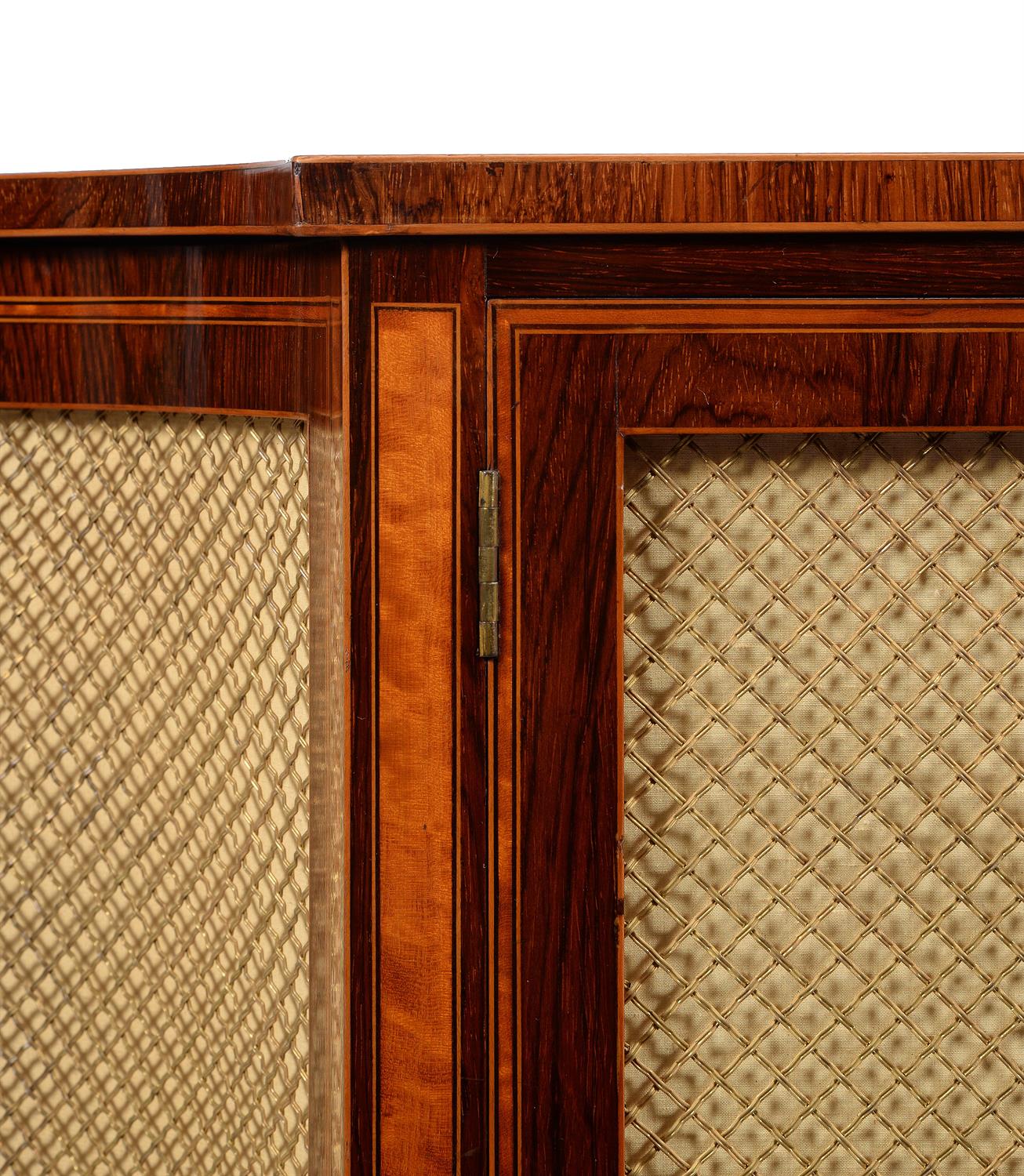 Y A George III rosewood and satinwood crossbanded side cabinet - Image 4 of 5