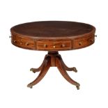 A Regency mahogany 'drum' library table, circa 1815