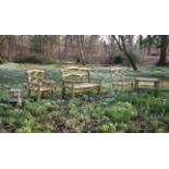 A suite of bamboo garden seat furniture