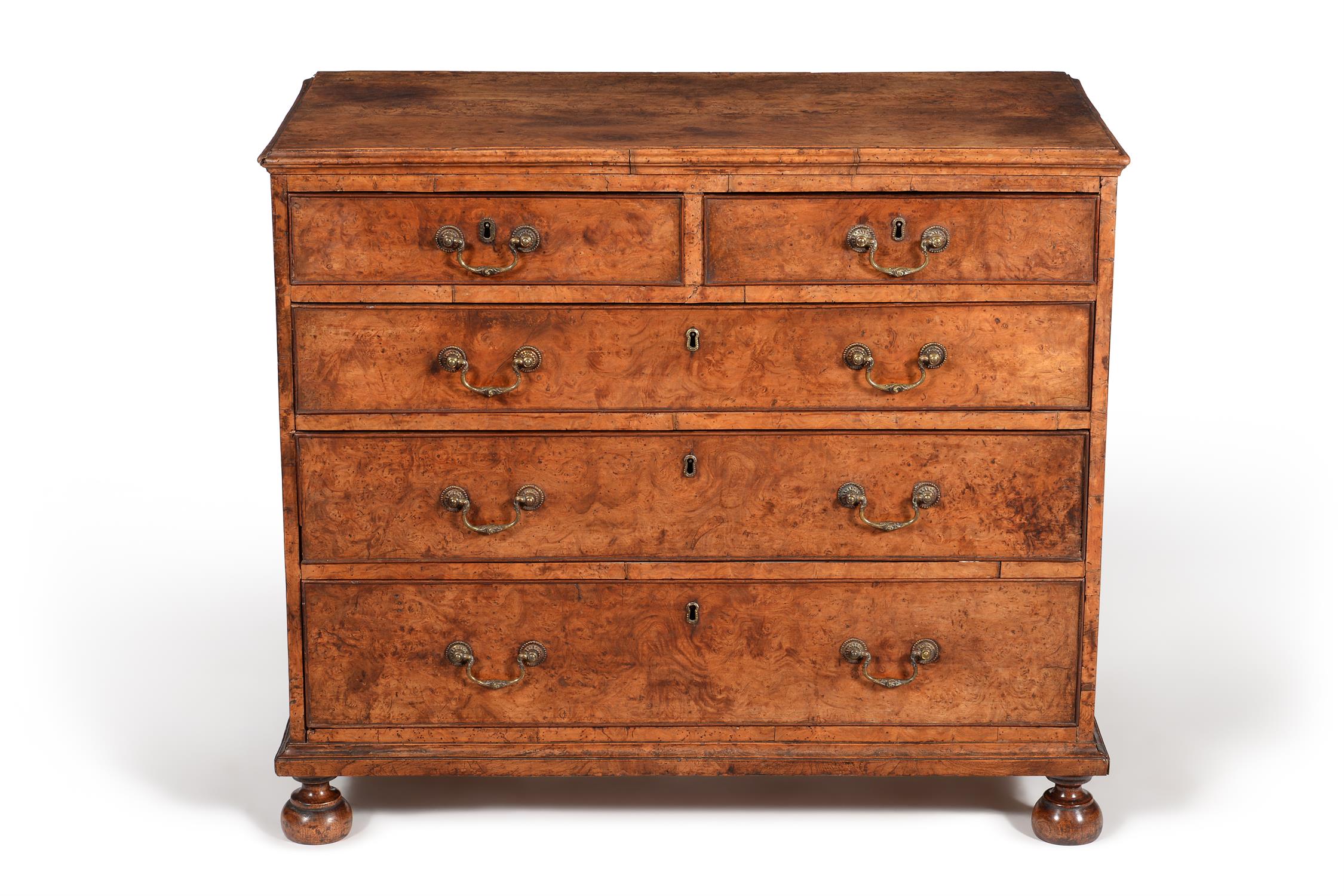 A George III burr elm chest of drawers, circa 1780