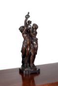 After Clodion (French,1738-1814), a French patinated bronze mythological group
