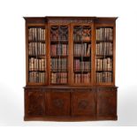 A mahogany library bookcase, in George III style, second half 20th century