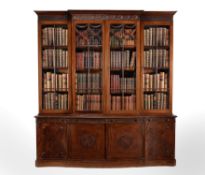 A mahogany library bookcase, in George III style, second half 20th century