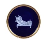 A Worcester Royal Porcelain Works Greek 'Limoges Enamel' blue-ground plate