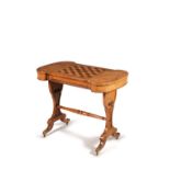 A Regency burr elm library games table, circa 1815, in the manner of William Trotter