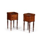 A companion pair of Regency mahogany bedside cabinets, circa 1820