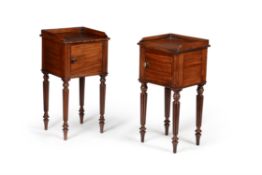 A companion pair of Regency mahogany bedside cabinets, circa 1820