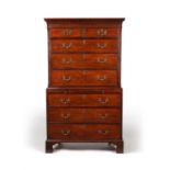 A George III mahogany chest on chest, circa 1780