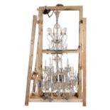 A substantial cut and moulded clear glass sixteen-branch chandelier in George III taste