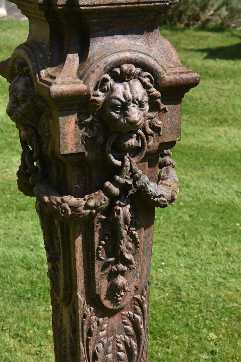 A French cast iron urn on plinth - Image 3 of 3