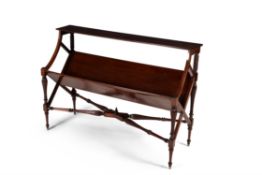 A pair of mahogany book troughs, circa 1900, in the manner of Shoolbred & Co