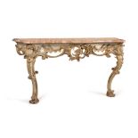 A George III carved giltwood and gesso console table, circa 1770