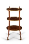 An Edwardian gilt metal mounted three tier etagere, by Edwards & Roberts, circa 1905