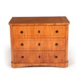 A pair of north European birch chests of drawers in Biedermeier taste