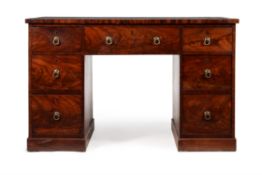 A George III mahogany partners pedestal desk, circa 1800