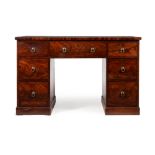 A George III mahogany partners pedestal desk, circa 1800