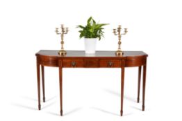 A George III mahogany and burr yew inlaid serving table, circa 1790