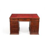 A George III mahogany partners pedestal desk, circa 1780