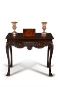 A George II Irish carved mahogany console or side table, circa 1750