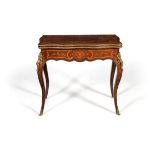 Y A Victorian rosewood and tulipwood banded folding card table