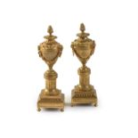 A pair of Louis XVI gilt bronze cassolettes, last quarter 18th century