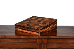 Y A George IV calamander and specimen parquetry writing box