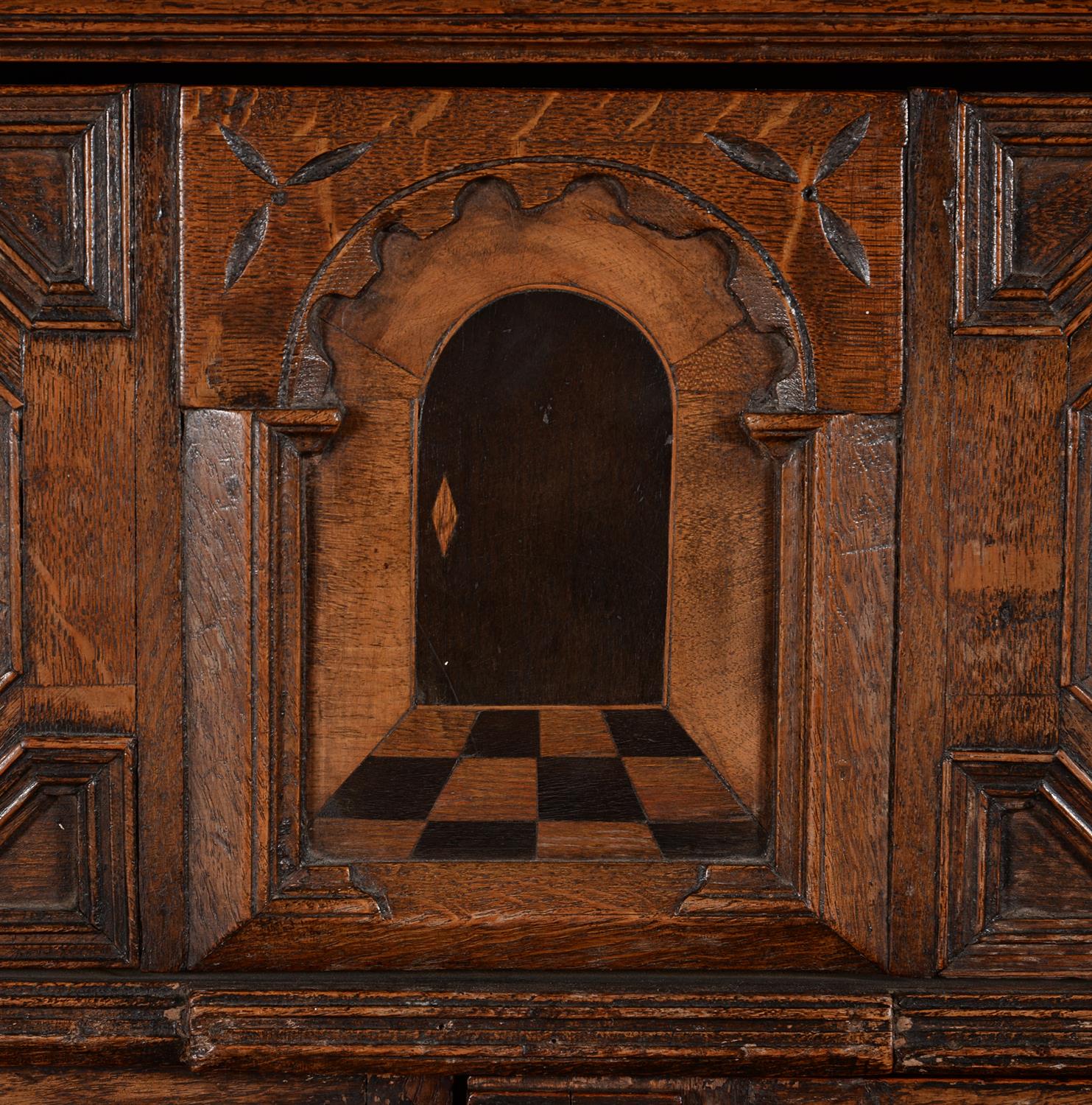 A Charles II oak and parquetry chest, circa 1680 - Image 2 of 5