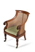 Y A William IV rosewood library bergere, circa 1835