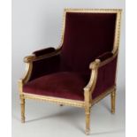 A late 19th century French carved giltwood armchair