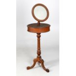 A Victorian mahogany and mixed walnut adjustable shaving stand