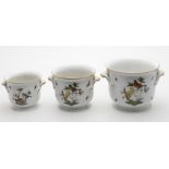 A graduated set of three Herend porcelain jardinières