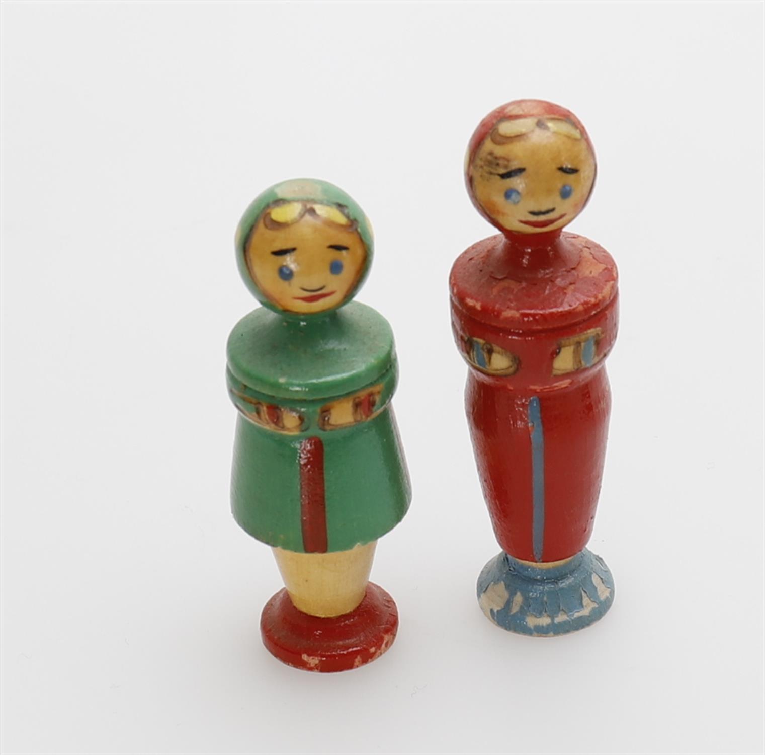 An early 1960s Soviet painted wooden space rocket matryoshka toy - Image 4 of 6