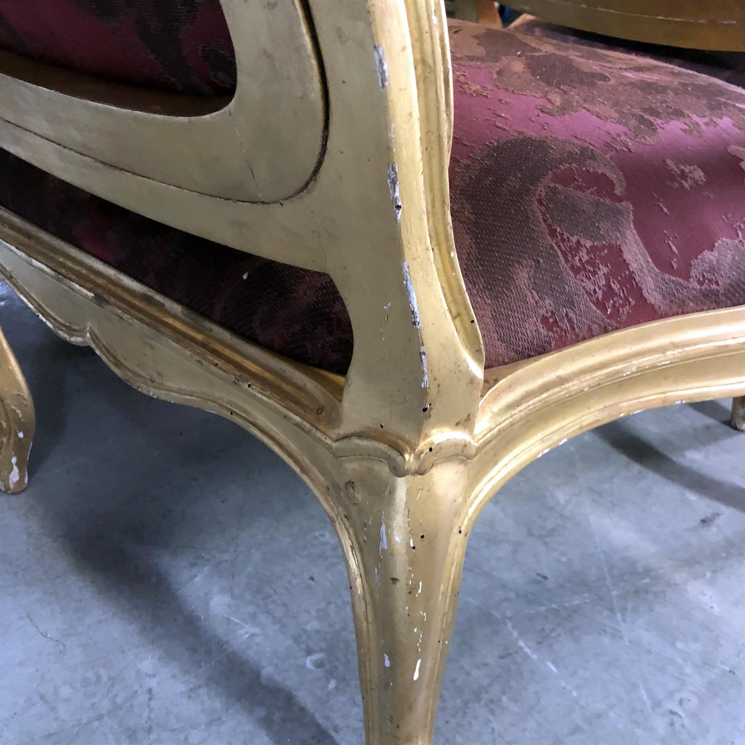 A pair of giltwood and upholstered armchairs in Louis XV style - Image 2 of 3