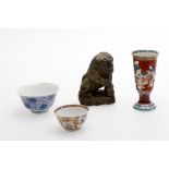 Asian items including a Chinese blue and white bowl