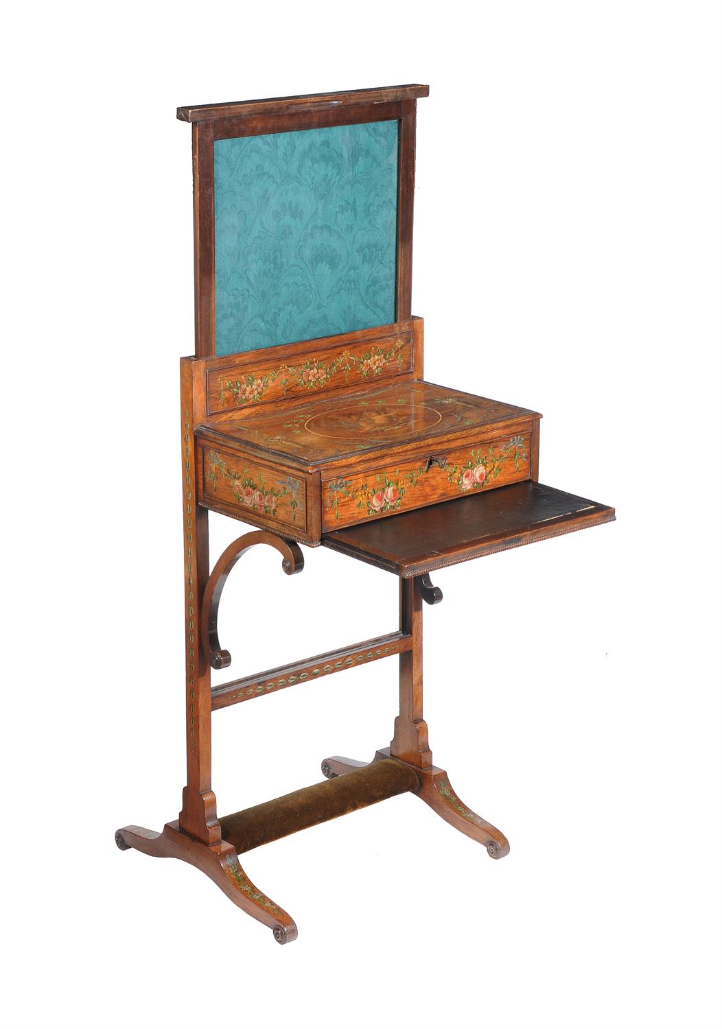 Y A Victorian rosewood and polychrome painted work table - Image 2 of 7