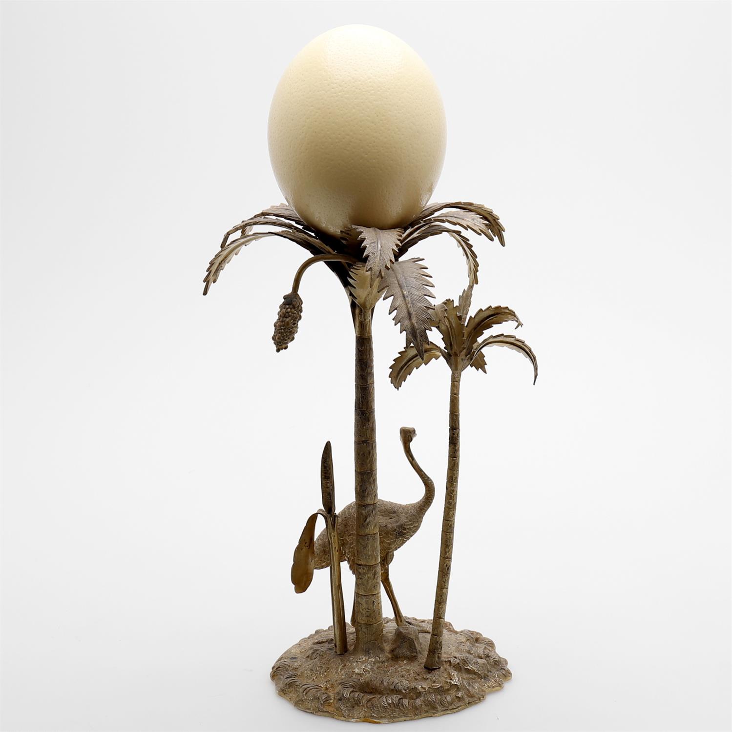 A plated table centrepiece in the form of two entwined palm trees with ostrich below - Image 3 of 6